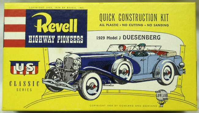Revell 1/32 1929 Duesenberg Model J Highway Pioneers - US Antique Series, H72-89 plastic model kit